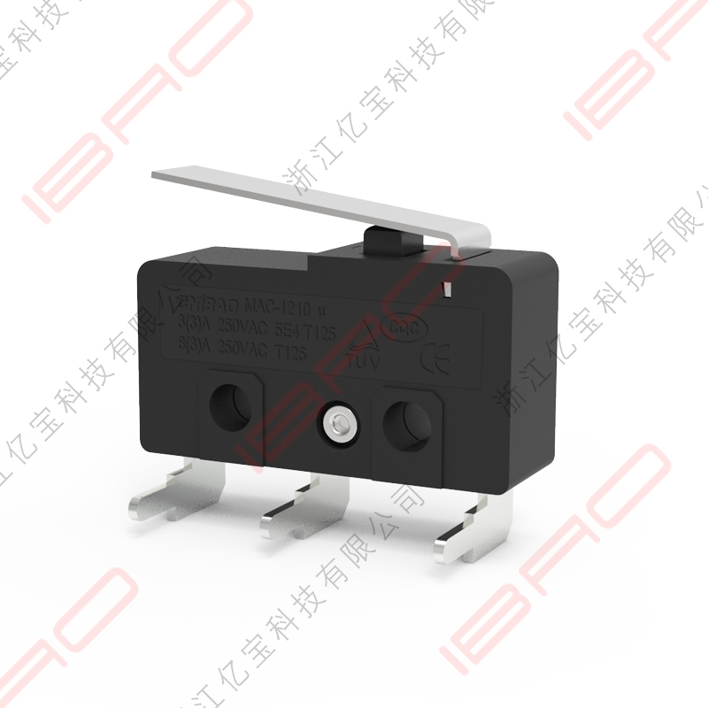 MAC系列 微動開關 側(cè)PCB端子腳 多規(guī)格壓桿